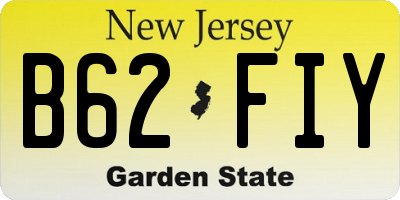 NJ license plate B62FIY