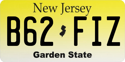 NJ license plate B62FIZ