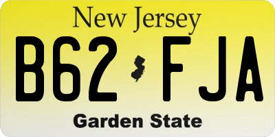 NJ license plate B62FJA