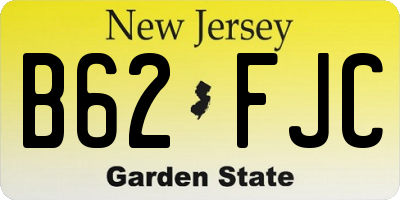 NJ license plate B62FJC