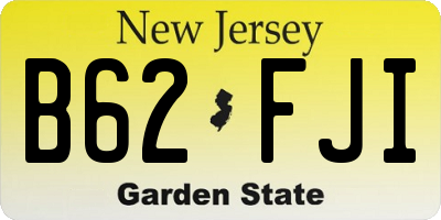 NJ license plate B62FJI