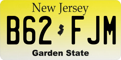 NJ license plate B62FJM