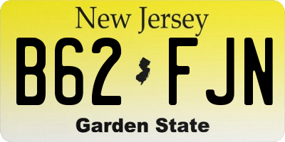 NJ license plate B62FJN