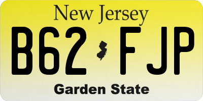 NJ license plate B62FJP