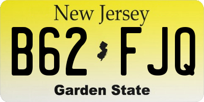 NJ license plate B62FJQ
