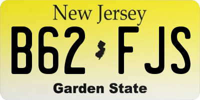 NJ license plate B62FJS