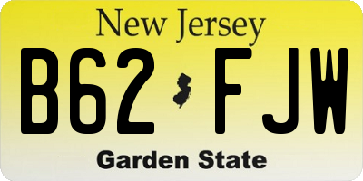NJ license plate B62FJW