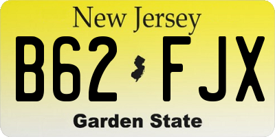 NJ license plate B62FJX