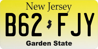 NJ license plate B62FJY
