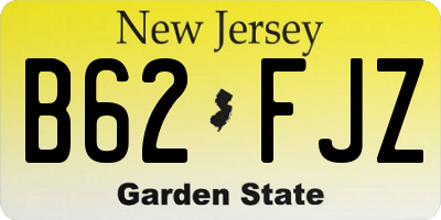 NJ license plate B62FJZ