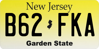 NJ license plate B62FKA