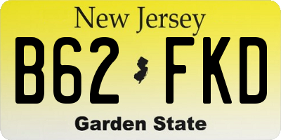 NJ license plate B62FKD