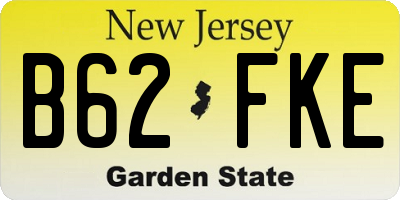 NJ license plate B62FKE