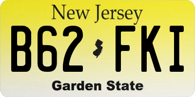 NJ license plate B62FKI