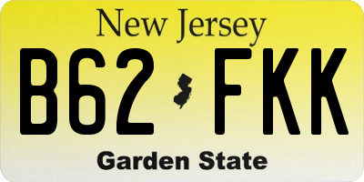 NJ license plate B62FKK