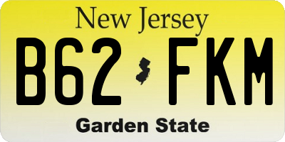 NJ license plate B62FKM
