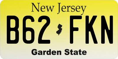 NJ license plate B62FKN