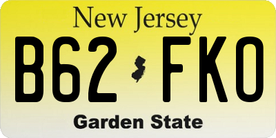 NJ license plate B62FKO