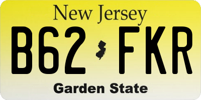 NJ license plate B62FKR