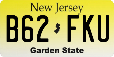 NJ license plate B62FKU