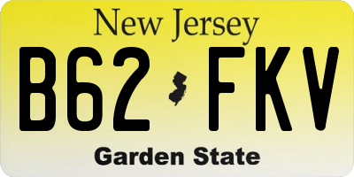 NJ license plate B62FKV