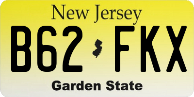 NJ license plate B62FKX