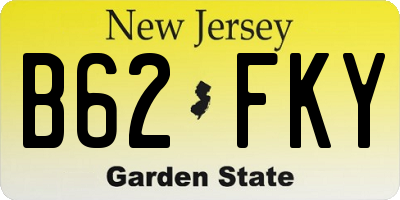 NJ license plate B62FKY