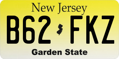 NJ license plate B62FKZ