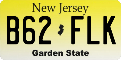 NJ license plate B62FLK