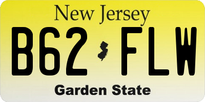 NJ license plate B62FLW