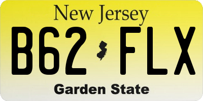 NJ license plate B62FLX