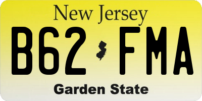 NJ license plate B62FMA
