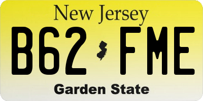 NJ license plate B62FME
