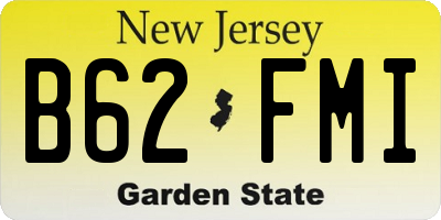 NJ license plate B62FMI
