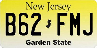 NJ license plate B62FMJ