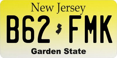 NJ license plate B62FMK