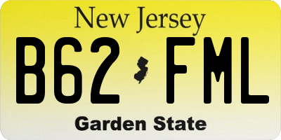 NJ license plate B62FML