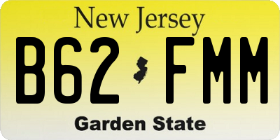 NJ license plate B62FMM