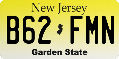 NJ license plate B62FMN