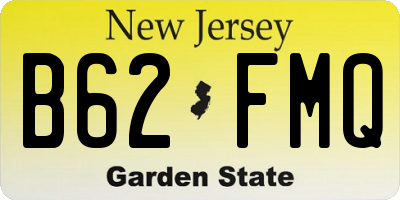 NJ license plate B62FMQ