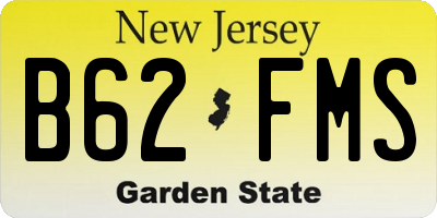 NJ license plate B62FMS