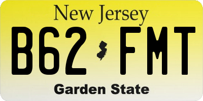 NJ license plate B62FMT