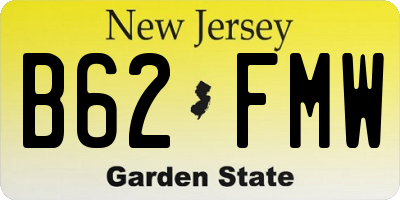 NJ license plate B62FMW