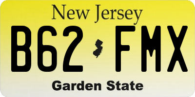 NJ license plate B62FMX