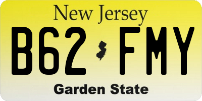 NJ license plate B62FMY