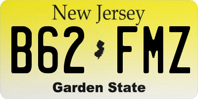 NJ license plate B62FMZ