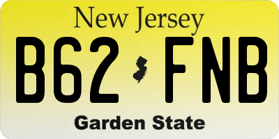 NJ license plate B62FNB