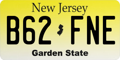 NJ license plate B62FNE