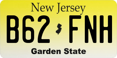 NJ license plate B62FNH