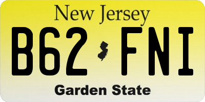 NJ license plate B62FNI